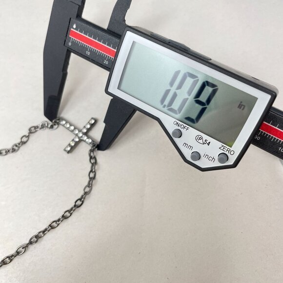 Long Cross Necklace Black Goth Whimsigoth Spirituality Minimal - Picture 4 of 11